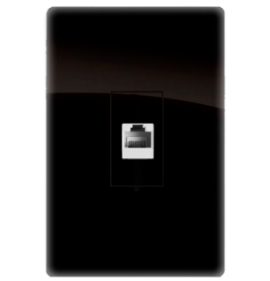 Conjunto Tomada RJ45  4x2 - Novara Preto Brilhante Cromado